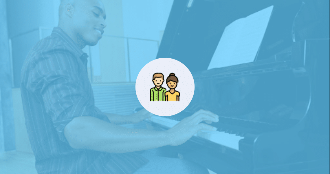A couple showcasing their piano skills to overcome performance anxiety.